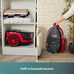 Homend Dustroyer 1255H Yatay Süpürge Kırmızı Siyah görseli 8