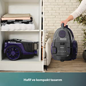 Homend Dustroyer 1255H Yatay Süpürge Mor Siyah görseli 8