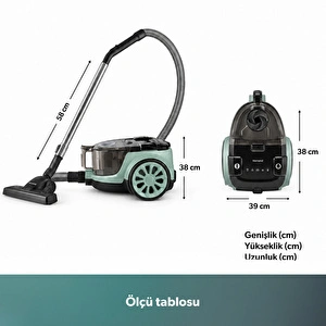 Homend Dustroyer 1255H Yatay Süpürge Su Yeşili