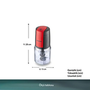 Homend Robochop 2110h Doğrayıcı Siyah Kırmızı görseli 7