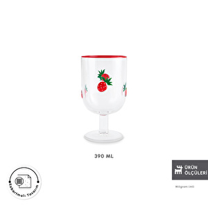 Karaca Strawberry Kadeh 390 ml Kırmızı