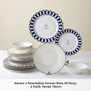 Karaca x Fenerbahçe Lisanslı Forever Bone 24 Parça 6 Kişilik Yemek Takımı