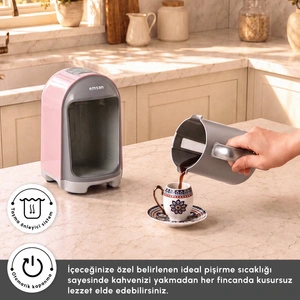Emsan Kumda 5 Fincan Kapasiteli Türk Kahve Makinesi Pearly Pink görseli 6
