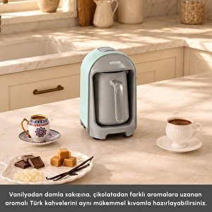 Emsan Kumda 5 Fincan Kapasiteli Türk Kahve Makinesi Tiffany Blue görseli 5