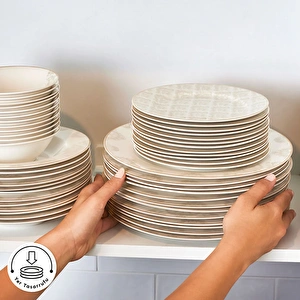 Emsan Elegance Bone Siena 53 Parça 12 Kişilik Yemek Takımı Gold görseli 10