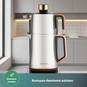 Homend Teabot 1785H Konuşan Otomatik Çay Makinesi Bakır görseli 7