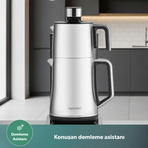 Homend Teabot 1785H Konuşan Otomatik Çay Makinesi Krom görseli 9