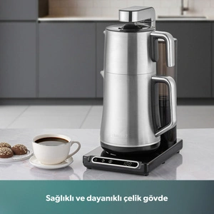 Homend Teabot 1785H Konuşan Otomatik Çay Makinesi Krom görseli 7