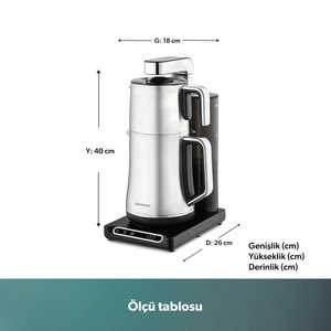 Homend Teabot 1785H Konuşan Otomatik Çay Makinesi Krom görseli 2