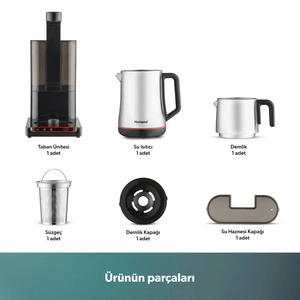 Homend Teabot 1786H Konuşan Otomatik Çay Makinesi Siyah görseli 13