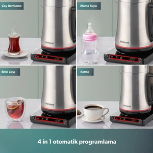 Homend Teabot 1786H Konuşan Otomatik Çay Makinesi Siyah görseli 6