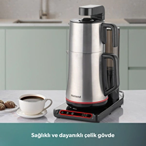 Homend Teabot 1786H Konuşan Otomatik Çay Makinesi Siyah görseli 9
