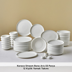 Karaca Stream Bone Aris White 53 Parça 12 Kişilik Yemek Takımı