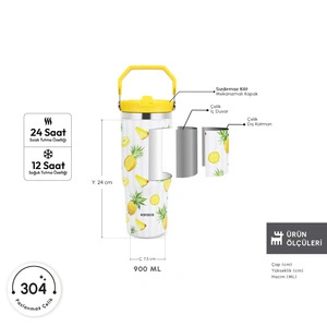Karaca Strio Ananas Çelik Sızdırmaz Termos 900 ml