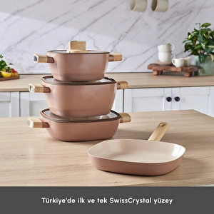 Karaca Swiss Crystal Mocha 7 Parça Tencere Seti