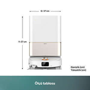 Homend Alex 50 Pro Ulticlean AI Destekli Akıllı Robot Süpürge 28000 Pa Emiş Güçlü Beyaz