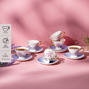 Emsan Arsel 6 Kişilik New Bone Kahve Fincan Takımı 80 ml