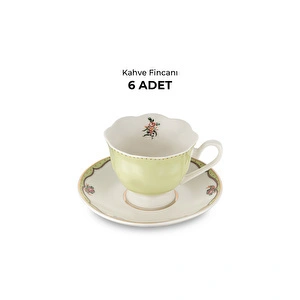 Emsan Romance 6 Kişilik New Bone Kahve Fincan Takımı Yeşil 90 ml görseli 6