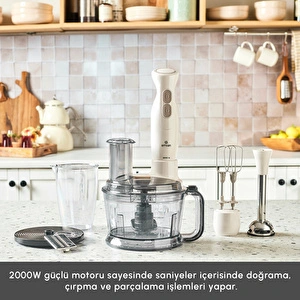 Emsan Pro Multimax 6 in 1 Çok Amaçlı Mutfak Robotu İconic Beige görseli 3