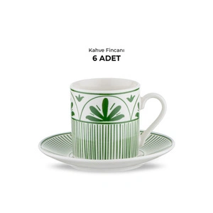 Emsan Seren New Bone 6 Kişilik Kahve Fincan Takımı 90 ml Yeşil görseli 6