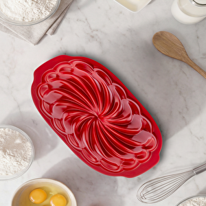 Emsan Flora Baton Döküm Kek Kalıbı Kırmızı 23 cm
