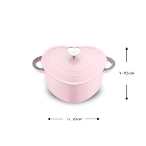 Emsan Kalp Alüminyum Döküm Tencere 20 cm Pembe görseli 4