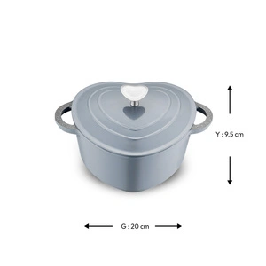 Emsan Kalp Alüminyum Döküm Tencere 20 cm Gri görseli 4