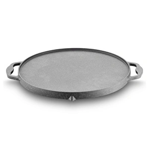 Emsan Stone Alüminyum Döküm Çift Taraflı Gözleme Tavası 34 cm Gri görseli 10