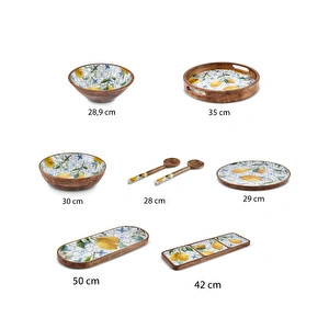 Karaca Home Mango Lemon Ayaklı Servislik 29x29x4 cm görseli 4