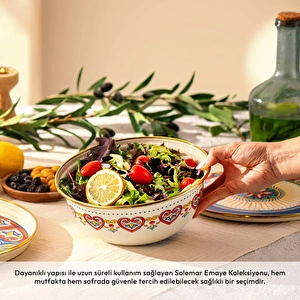 Emsan Solemar Emaye Salata Kasesi 20 cm görseli 2