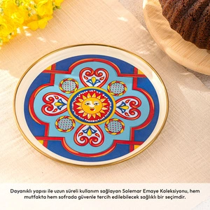 Emsan Solemar Emaye Pasta Tabağı 21 cm görseli 2