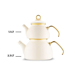 Emsan Retro Emaye  Midi Çaydanlık Takımı 1,1L & 2,3L görseli 4