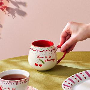 Karaca Cherry Time Kupa Kırmızı 355 ml
