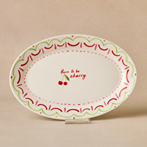 Karaca Cherry Time Kayık Tabak 25 cm