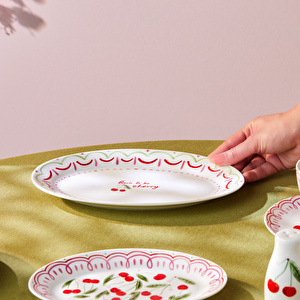 Karaca Cherry Time Kayık Tabak 25 cm