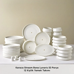 Karaca Stream Bone Lunaris Gold Logo 53 Parça 12 Kişilik Yemek Takımı