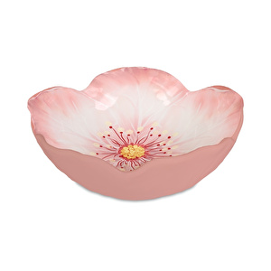 Baci Milano Botanica Çiçek Desenli Melamin Pembe Çukur Tabak 18 cm görseli 2
