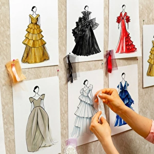 Baci Milano Atelier Kate Siyah Elbise Formunda İçi Cam Difüzör ve Vazo H. 21 cm görseli 3