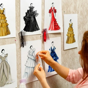 Baci Milano Atelier Carla Siyah Elbise Formunda İçi Cam Difüzör ve Vazo H. 21 cm görseli 3
