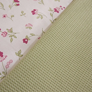 Karaca Home Florevia %100 Pamuk Çift Kişilik Nevresim Pike Takımı Pembe görseli 4