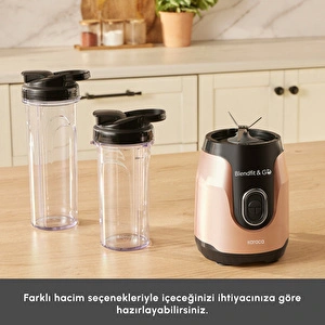 Karaca Blendfit Go Personal Kişisel Smoothie Blender Çift Hazne Rosegold 600ml & 400ml görseli 5
