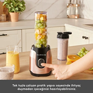 Karaca Blendfit Go Personal Kişisel Smoothie Blender Çift Hazne Rosegold 600ml & 400ml görseli 8