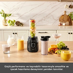 Karaca Blendfit Go Personal Kişisel Smoothie Blender Çift Hazne Siyah 600ml & 400ml görseli 7