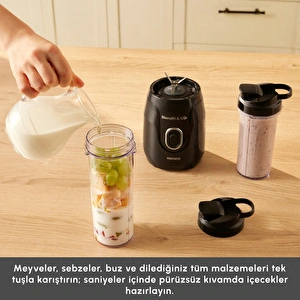 Karaca Blendfit Go Personal Kişisel Smoothie Blender Çift Hazne Siyah 600ml & 400ml görseli 9