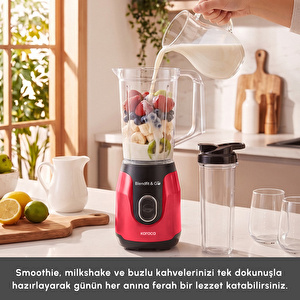 Karaca Blendfit Go Smoothie Blender Set 1000 ml+600 ml Red görseli 4