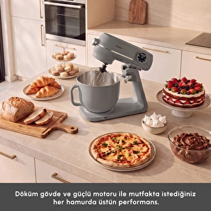Karaca Multichef Artisan Renkli Hazneli Digital Ekran Tam Döküm Hamur Yoğurma Makinesi Antrasit 7L görseli 5