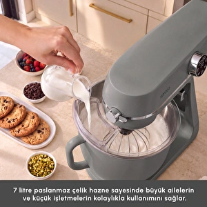 Karaca Multichef Artisan Renkli Hazneli Digital Ekran Tam Döküm Hamur Yoğurma Makinesi Antrasit 7L görseli 7