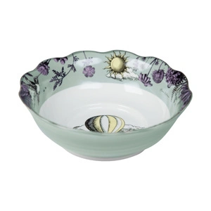 Baci Milano Allegria Yeşil Desenli Porselen Salata Kasesi  Ø 26 cm, H 11 cm görseli 3