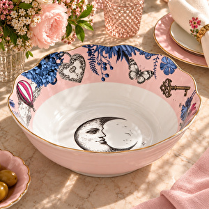 Allegria Pembe Desenli Salata Kasesi Ø 26 cm, H 11 cm