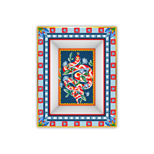 Baci Milano Dolce Far Niente Mavi Desenli Dikdörtgen Porselen Tabak 19,5x15,5 cm görseli 3